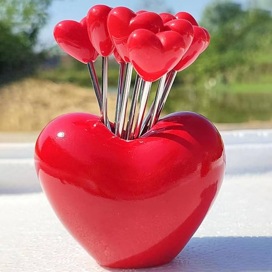 Amazon.com: 1 Set Cocktail Forks Heart Shape Fruit Forks