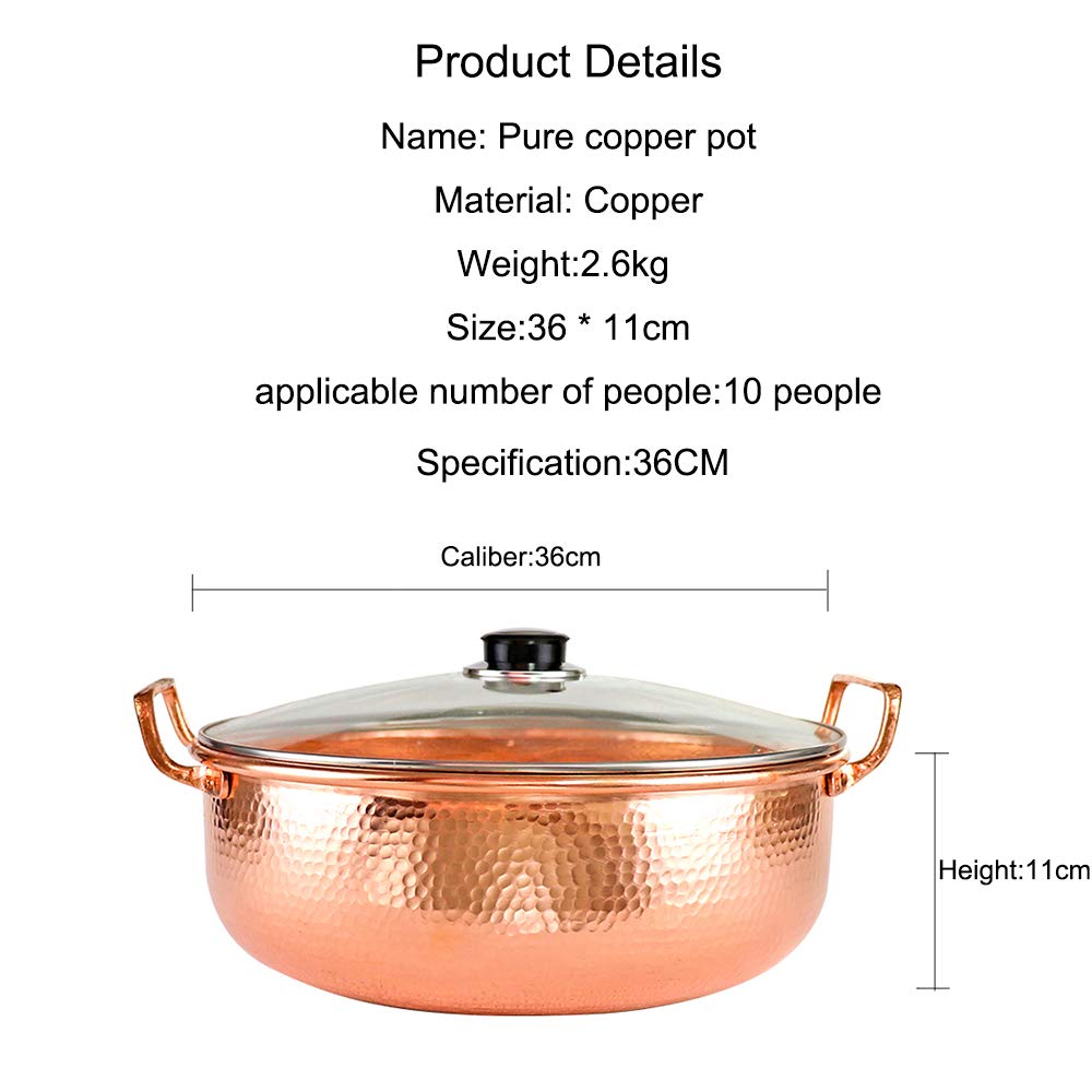 Amazon｜純銅鍋、赤い銅鍋、銅の鍋、家庭用誘導鍋、銅の鍋、マトン牛肉