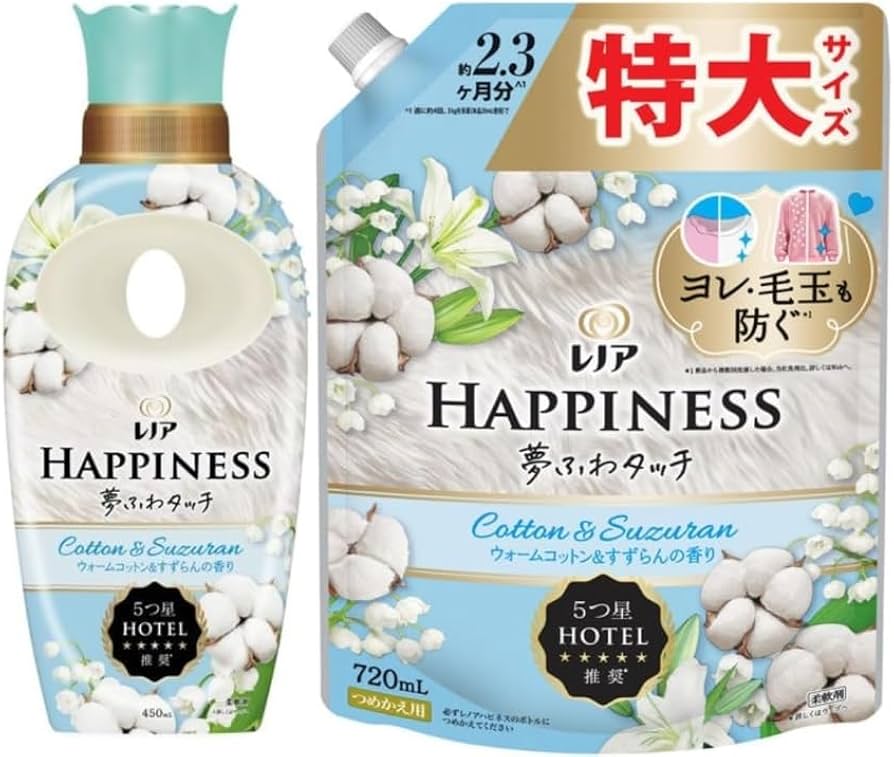 レノアハピネス 夢ふわタッチ 本体450mL×12本 ボールド 本体 4本