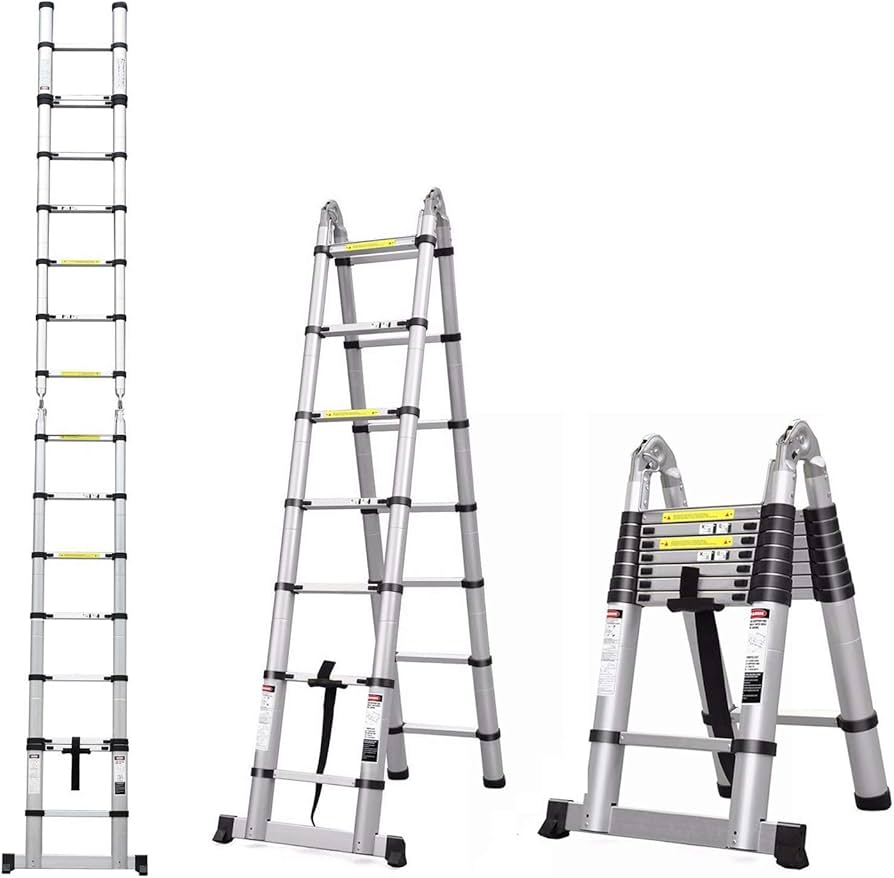 Amazon.co.jp: Easy Life 伸縮脚立はしご両用脚立最長2.5m 伸縮はしご