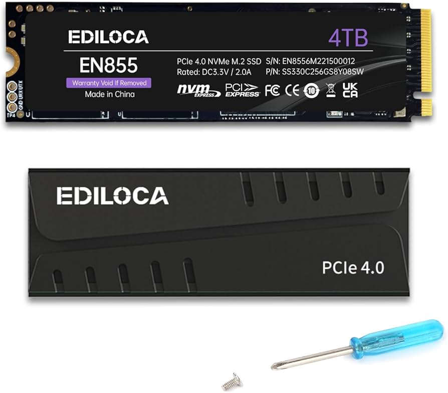 Amazon.com: Ediloca 4TB PS5 SSD with Heatsink PCIe Gen4 NVMe M.2