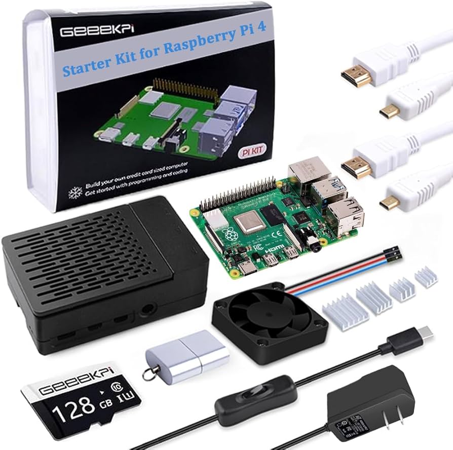 Amazon.com: GeeekPi Starter Kit for Raspberry Pi 4 8GB - 128GB