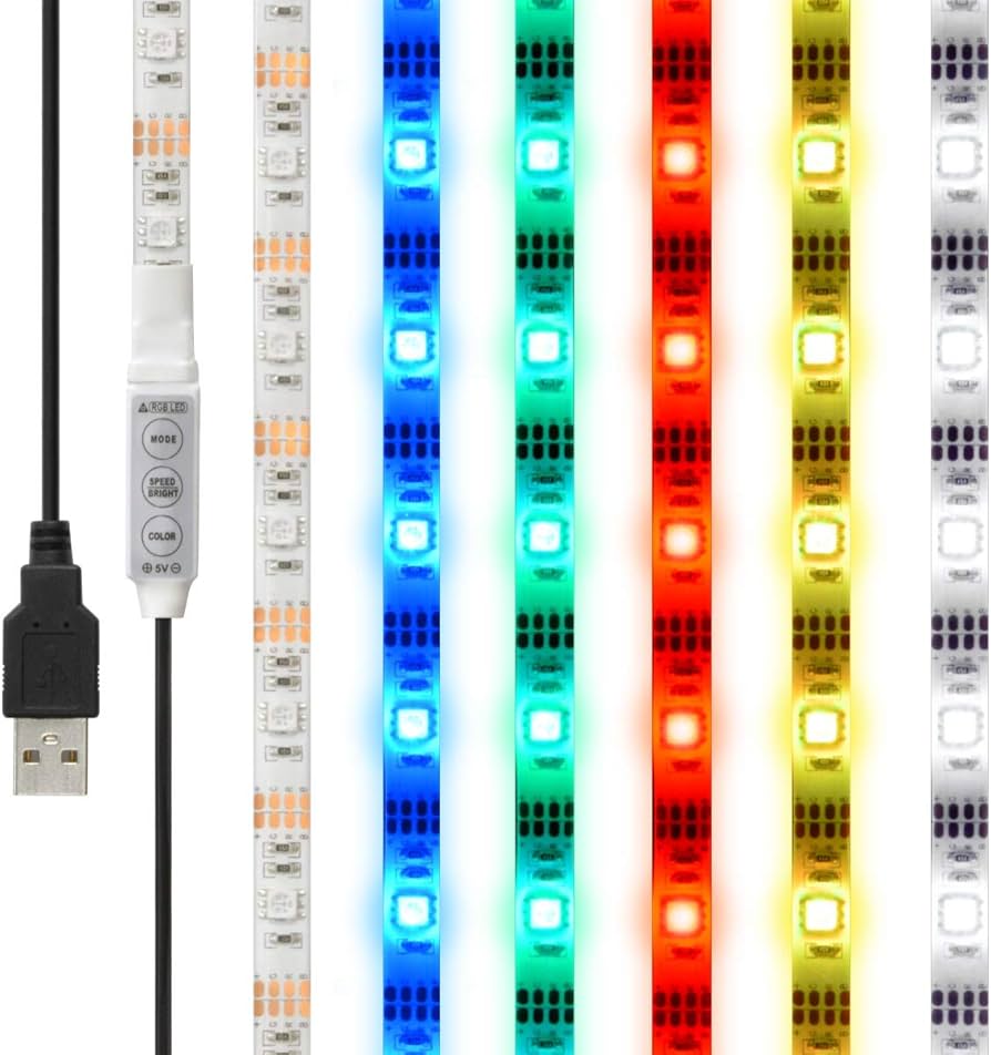 Amazon.co.jp: (光のカラーを全20色に切替可能) LEDテープライト 貼