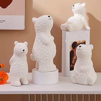 Amazon.co.jp: 白熊 雑貨 かわいい タイプ おきもの 小さめ 抽象