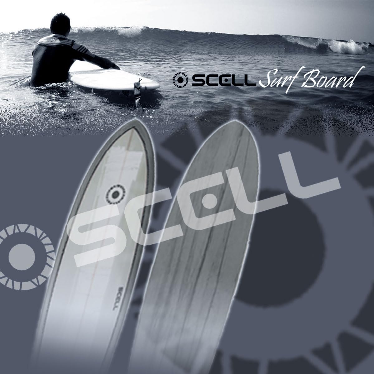 Amazon | SCELL セル ファンボード 7'4 サーフボード ホワイト | SCELL