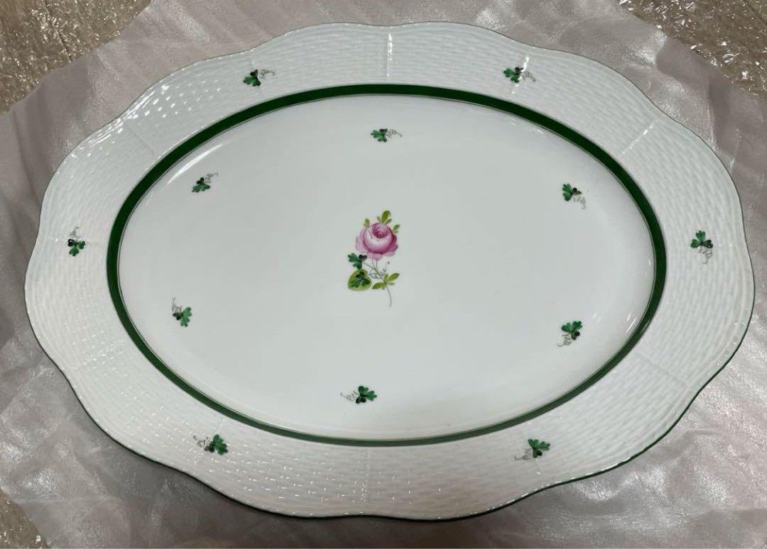 Amazon.co.jp: ヘレ ンド 大皿 36cm オーバルプラター ウィーンの薔薇