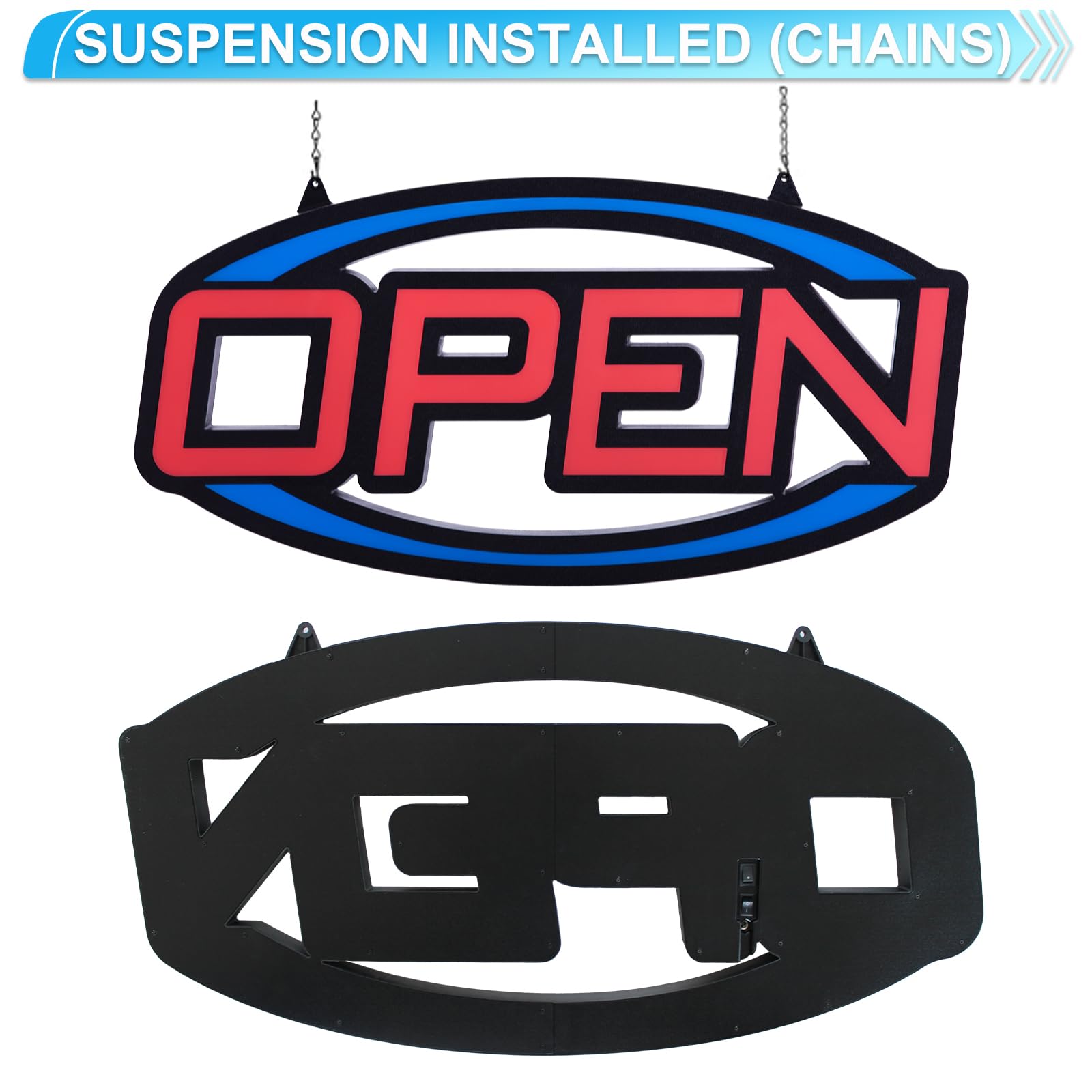 Amazon | LED Energy Plus 32インチ x 16インチ オープンサイン - 超高