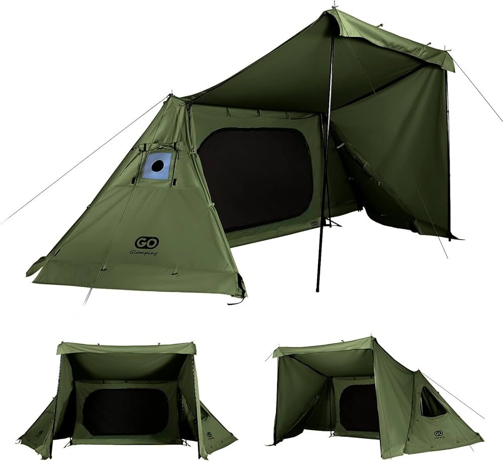 Amazon.co.jp: GOGlamping G・G・PUP パップテント 軍幕 1人用 【煙突