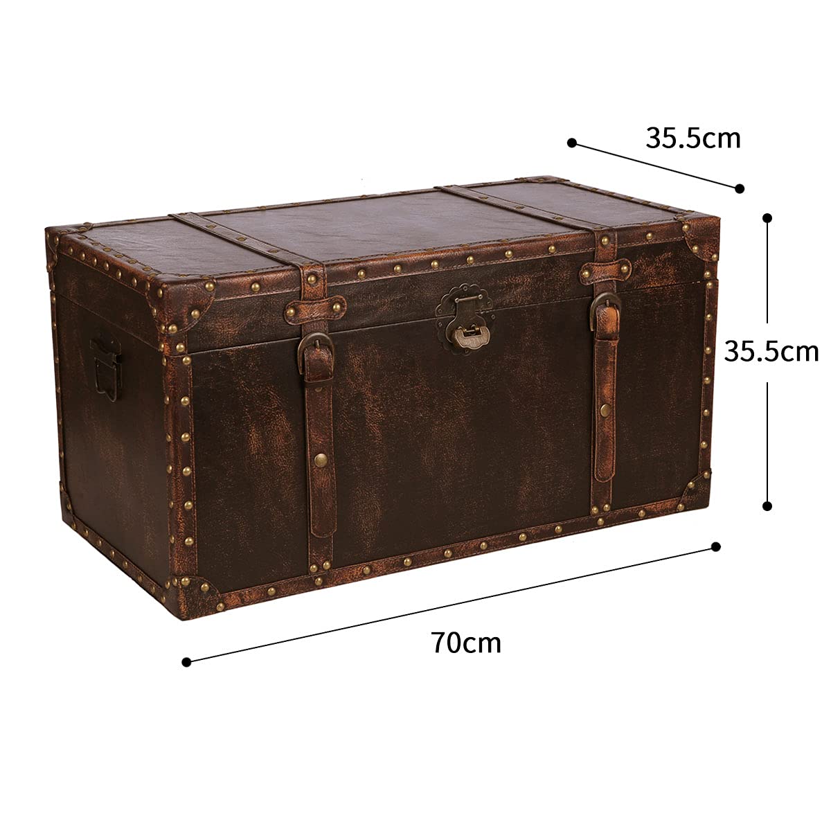 Amazon｜Aoakua 鍵付き 超特大 トランク型 収納ボックス 大型 木箱