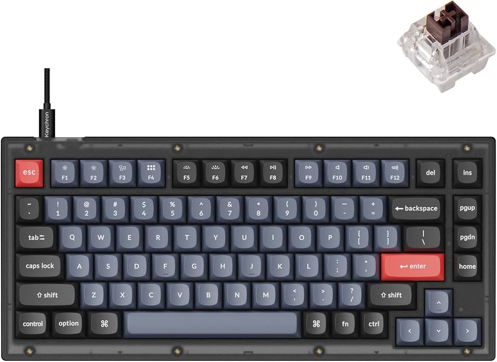 Amazon | Keychron V1 有線カスタムメカニカルキーボード 75