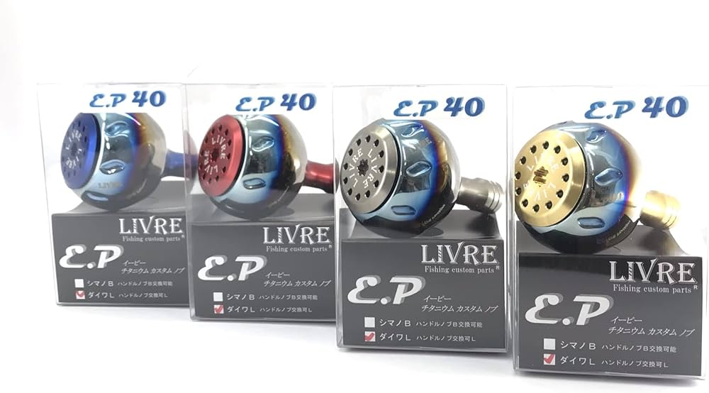Amazon.co.jp: LIVRE EP40 Handle Knob, Daiwa L, Fire/Blue : Sports