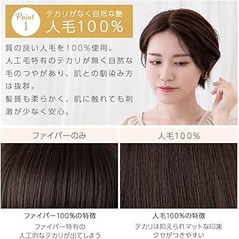 Amazon.co.jp: [ブライトララ] ヘアピース 人毛100% 部分ウィッグ