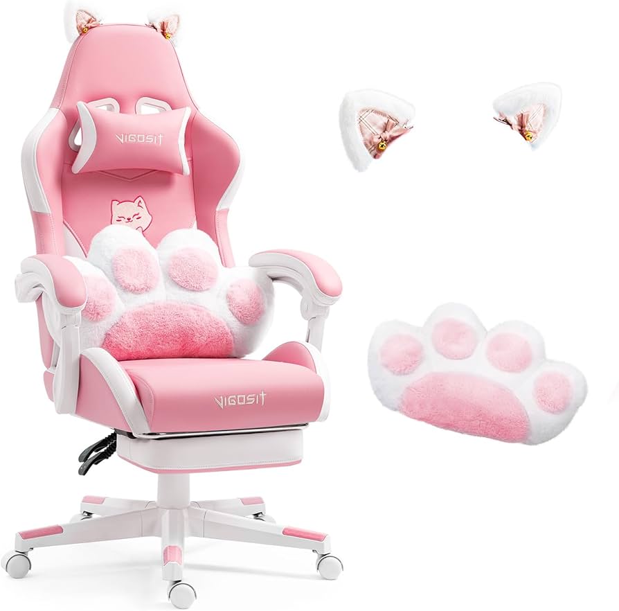 Amazon.co.jp: VIGOSIT ゲーミングチェア PUレザー オットマン付き