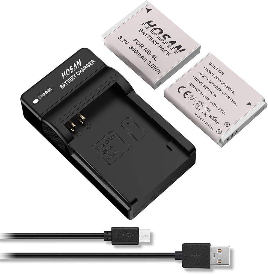 Amazon | HOSAN NB-4L 互換バッテリー 2個 + 充電器 対応機種 Canon NB