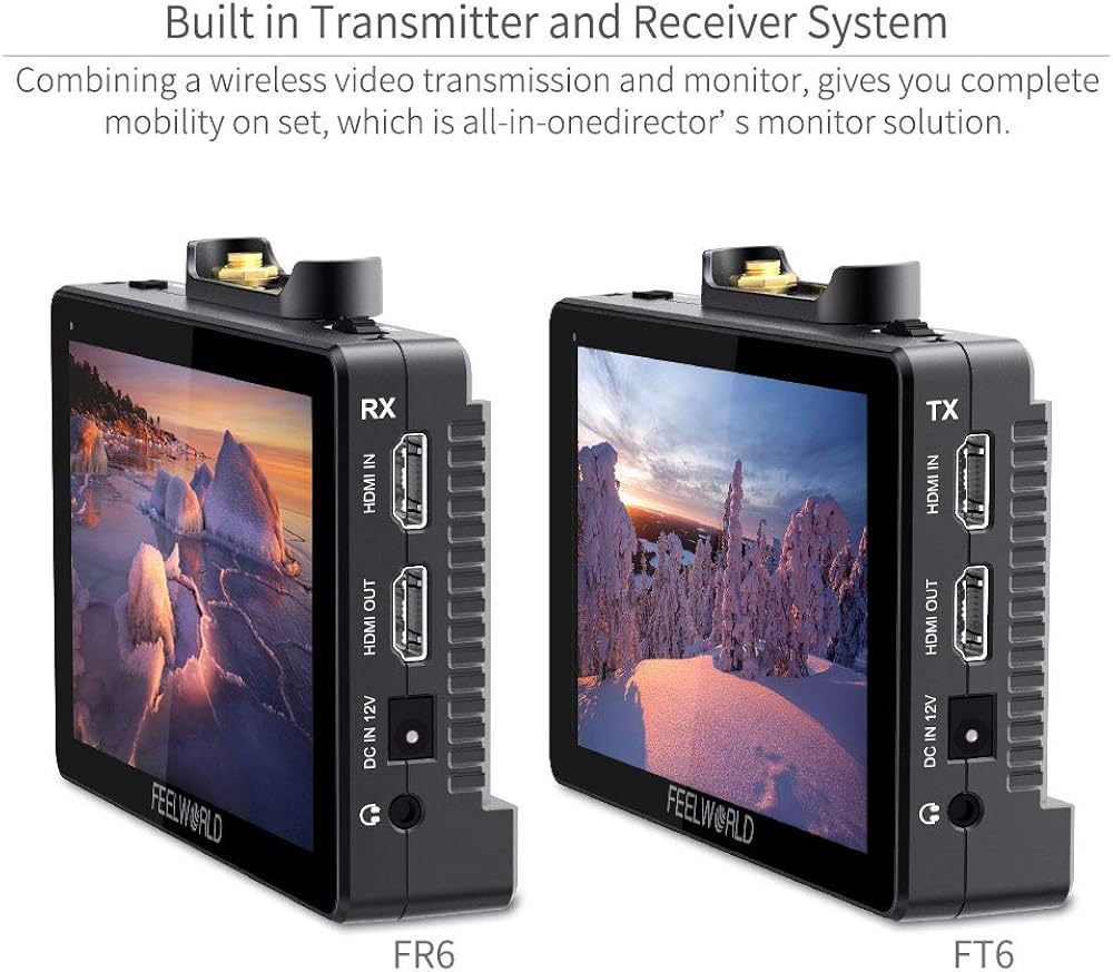 Amazon | FEELWORLD FT6+FR6 5.5インチワイヤレスビデオ送信DSLRカメラ