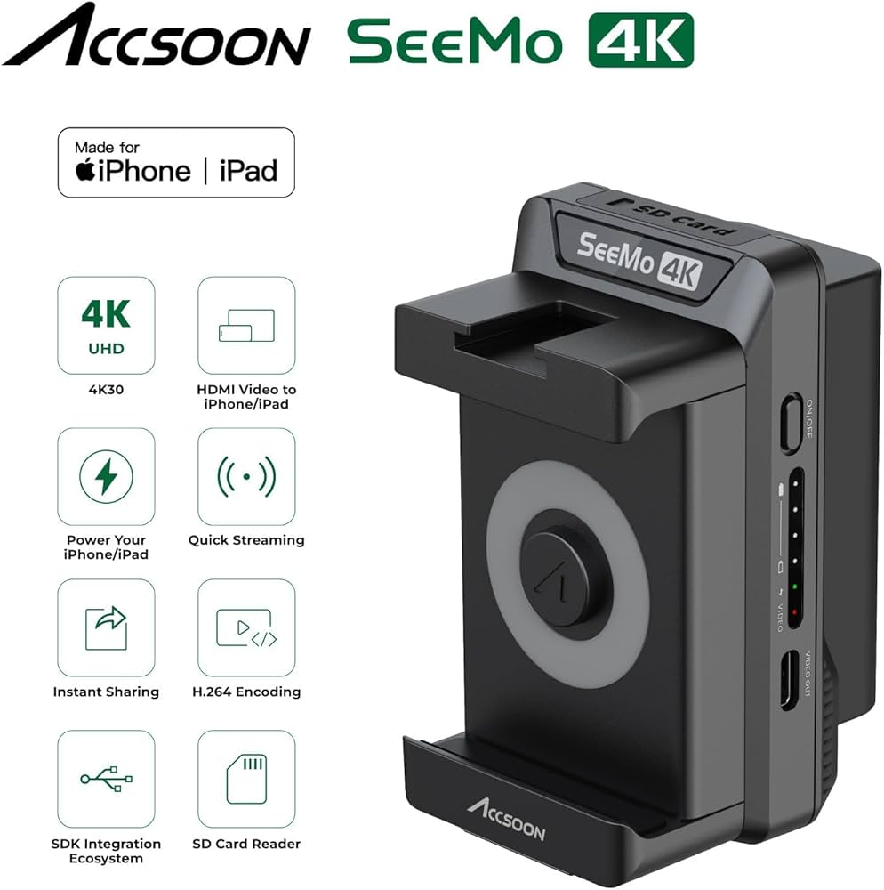 Amazon | Accsoon SeeMo 4K HDMI ビデオ トランスミッター アダプター
