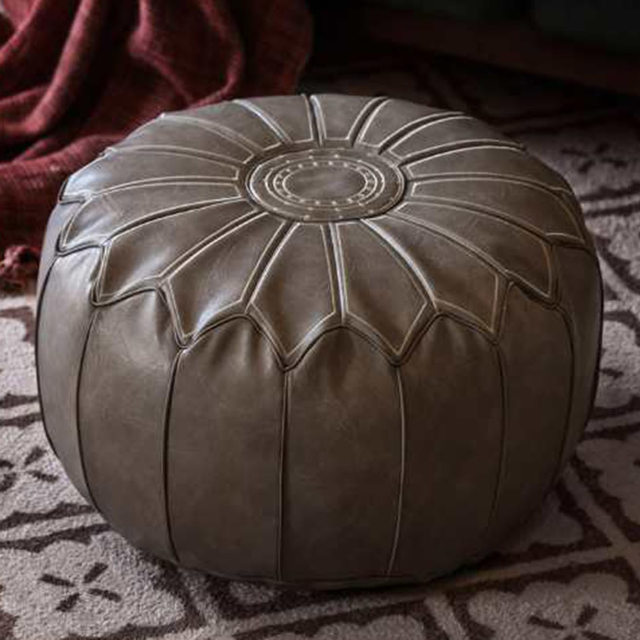 Amazon｜[Donahutt03] モロッコ プフ (大) オットマン 本革 55*40T