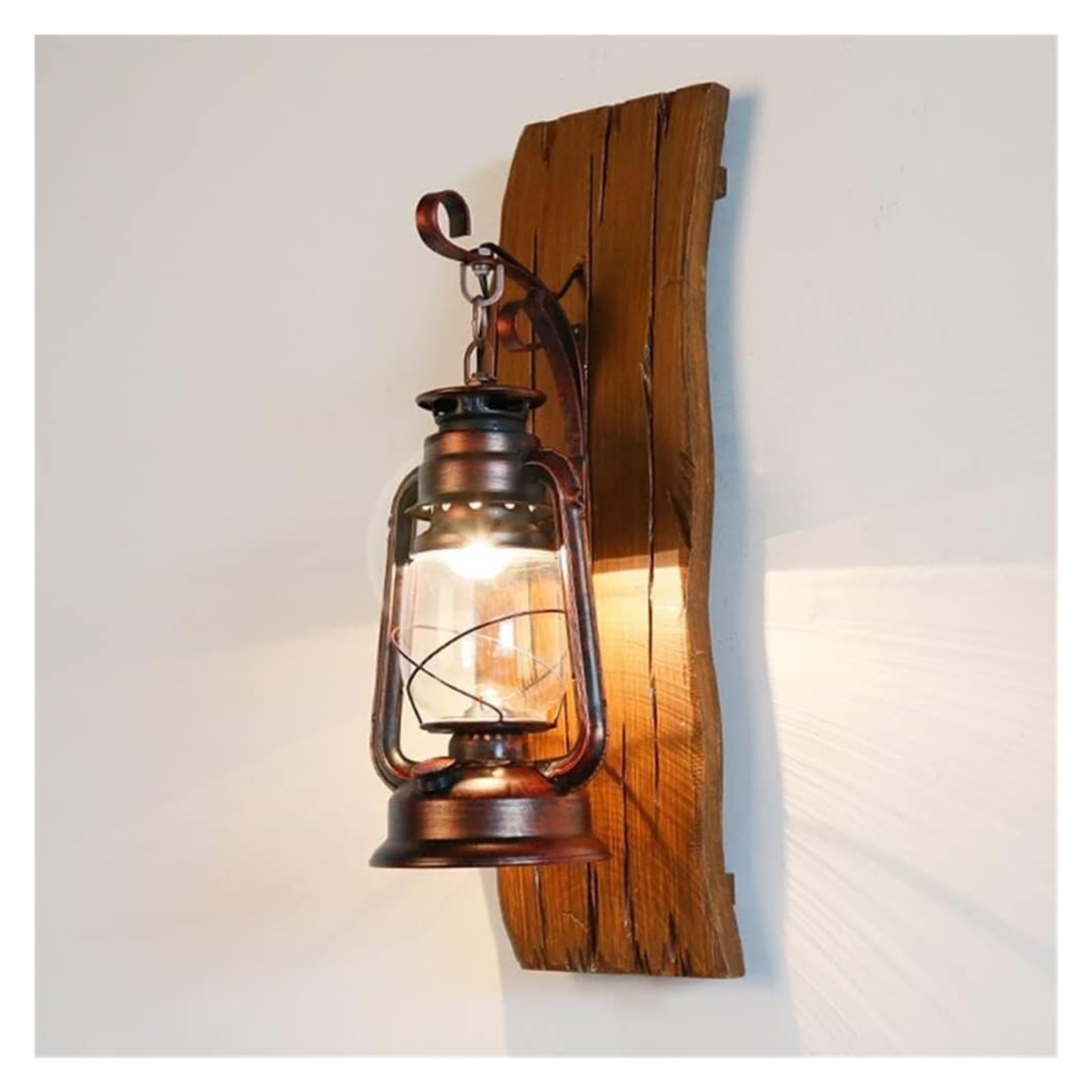 Amazon.co.jp: 壁ランプ 昔ながらの木製壁照明器具 E27 鉄製壁ランタン