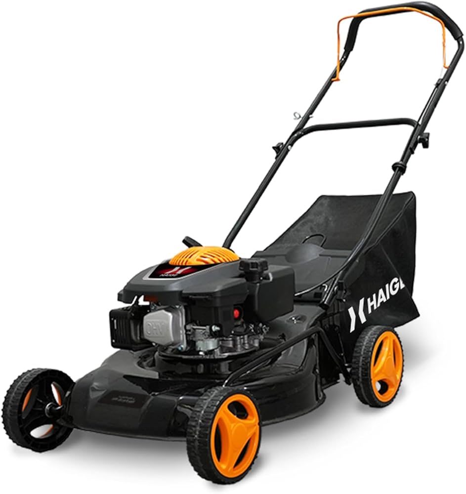Amazon.co.jp: HAIGE エンジン式芝刈機 芝刈り機 手押し式 集草袋付き