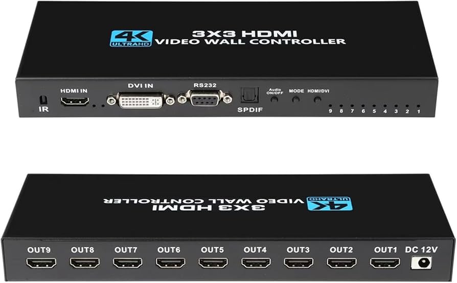 Amazon.com: 3x3 Video Wall Controller 4K HDMI DVI Input 1080P 3x3