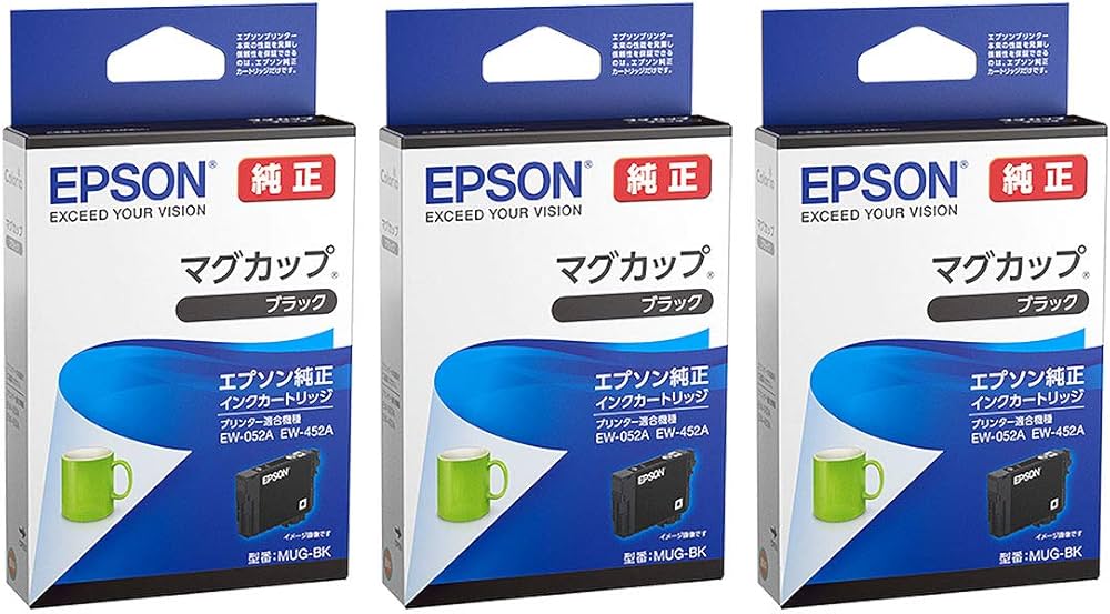 Amazon.co.jp: EPSON 純正インク MUG-BK マグカップ ブラック 3本