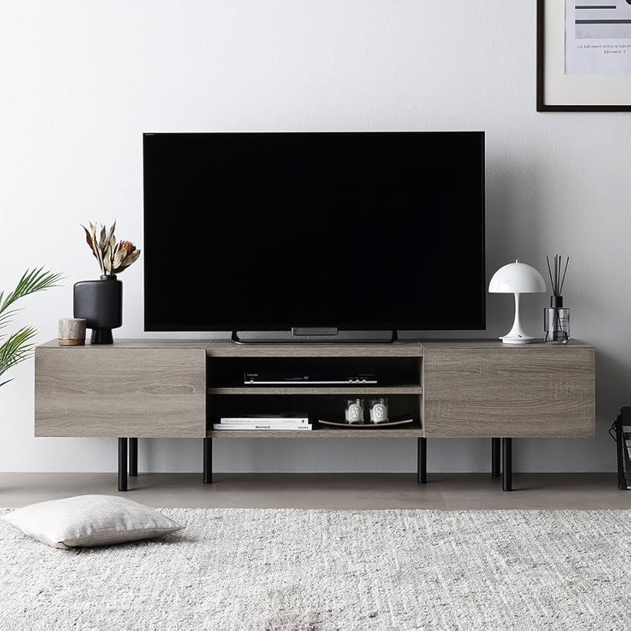 Amazon｜RASIK テレビ台 55型 対応 150cm幅 グレージュ ローボード