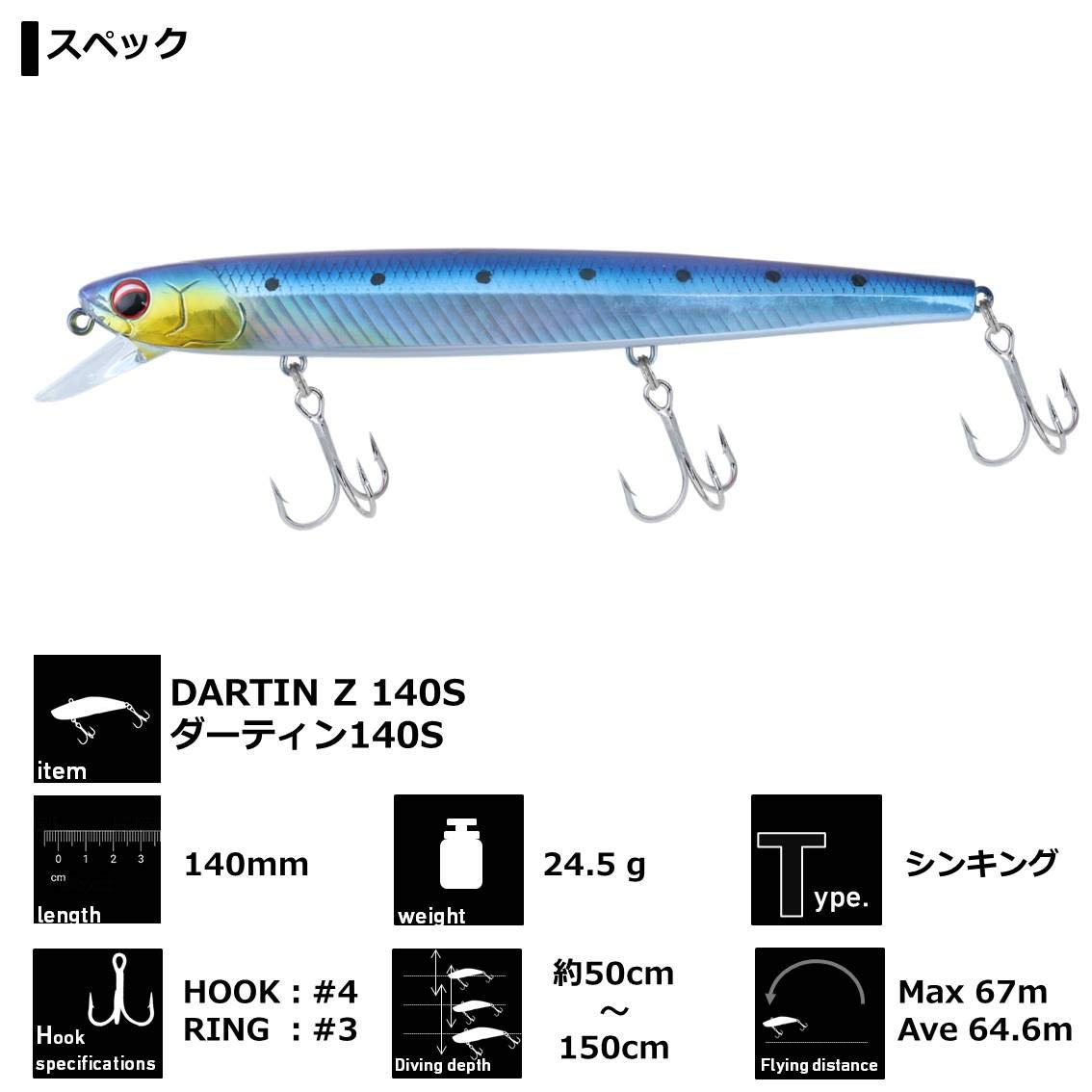 Amazon.co.jp: ダイワ(DAIWA) オフショアルアー ダーティンZ 140S