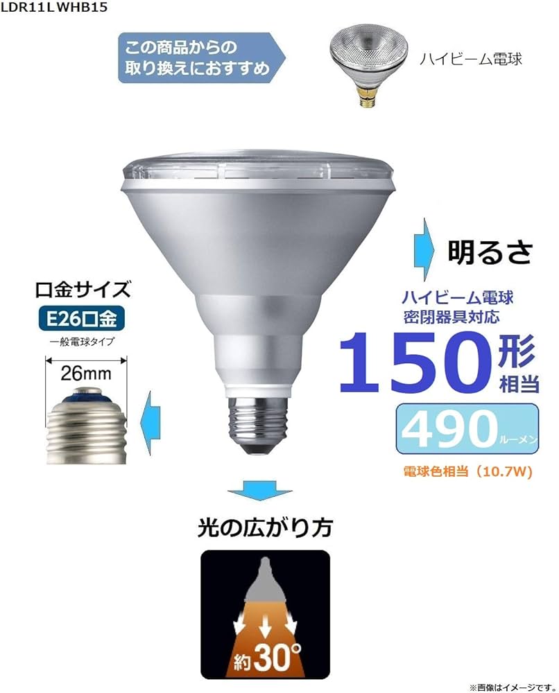 Amazon | パナソニック LED電球 口金直径26mm 電球150W形相当 電球色
