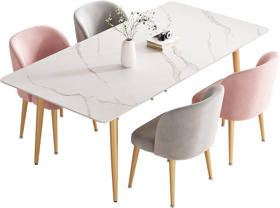 Amazon｜ダイニングセット 大理石調 ダイニングテーブル セラミック