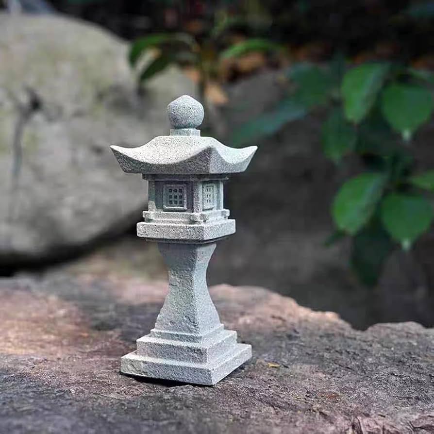 Amazon.co.jp: QIUEER 春日灯篭（かすがとうろう）岡崎型雪見灯篭 六角