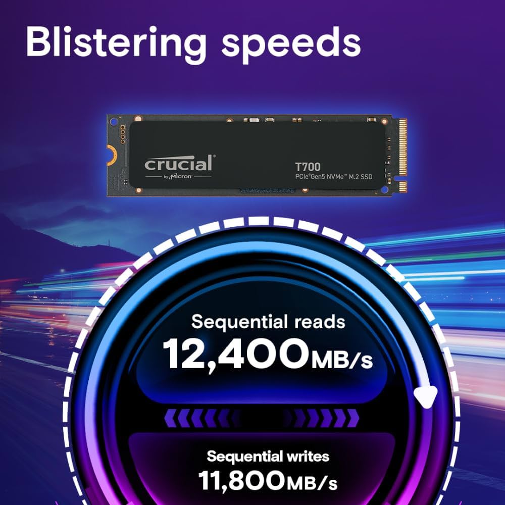 Amazon | Crucial T700 4TB Gen5 NVMe M.2 SSD - 最大12,400MB/秒