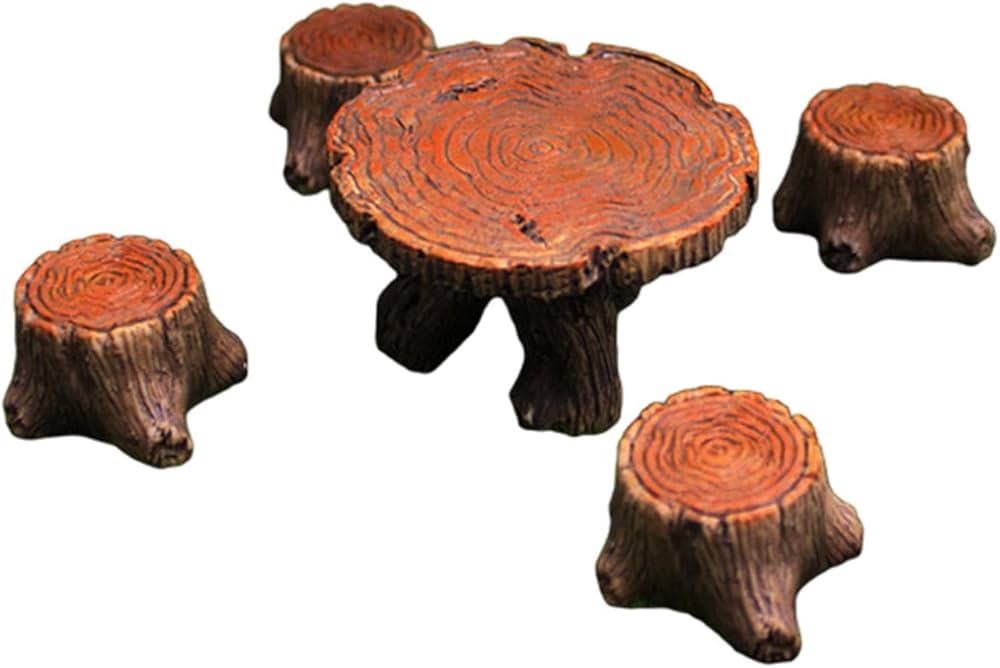 Amazon | Folpus 5x 庭の切り株の置物 小さな妖精の木の切り株