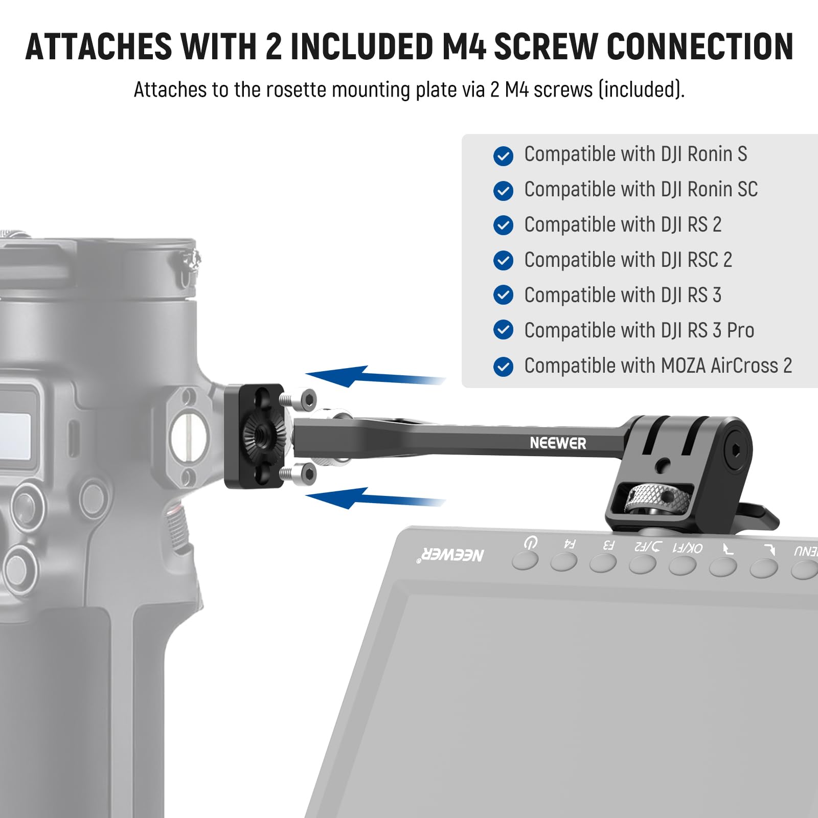 Amazon | NEEWER 調節可能なフィールドモニターマウント 360°回転可能