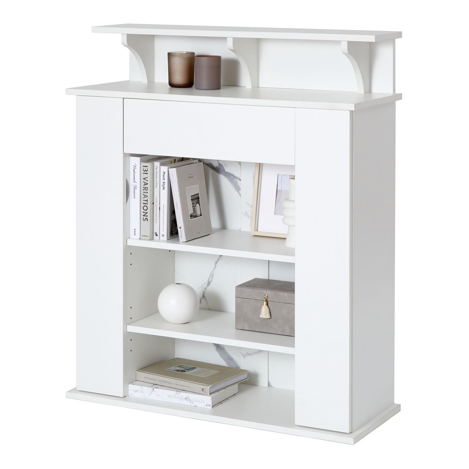 Amazon｜LOWYA ロウヤ マントルピース 収納 大理石調 韓国 収納棚 幅