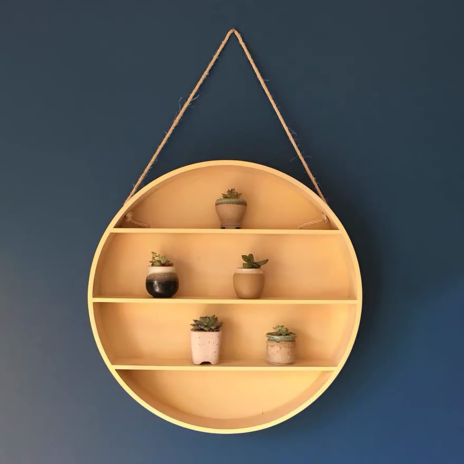 Amazon｜丸い壁の棚、壁に取り付けられた円形の棚、木製の壁掛け棚