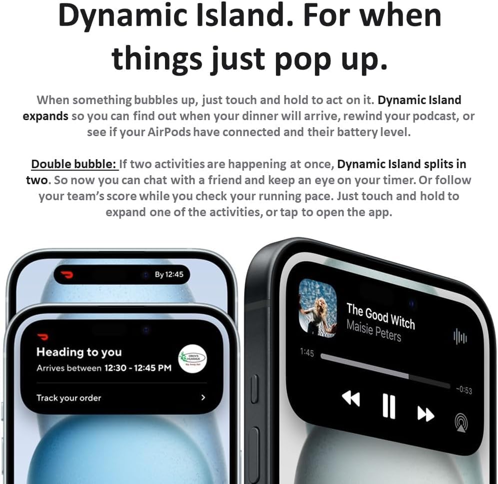 Amazon.com: Apple iPhone 15, 128GB, Blue - Unlocked (Renewed