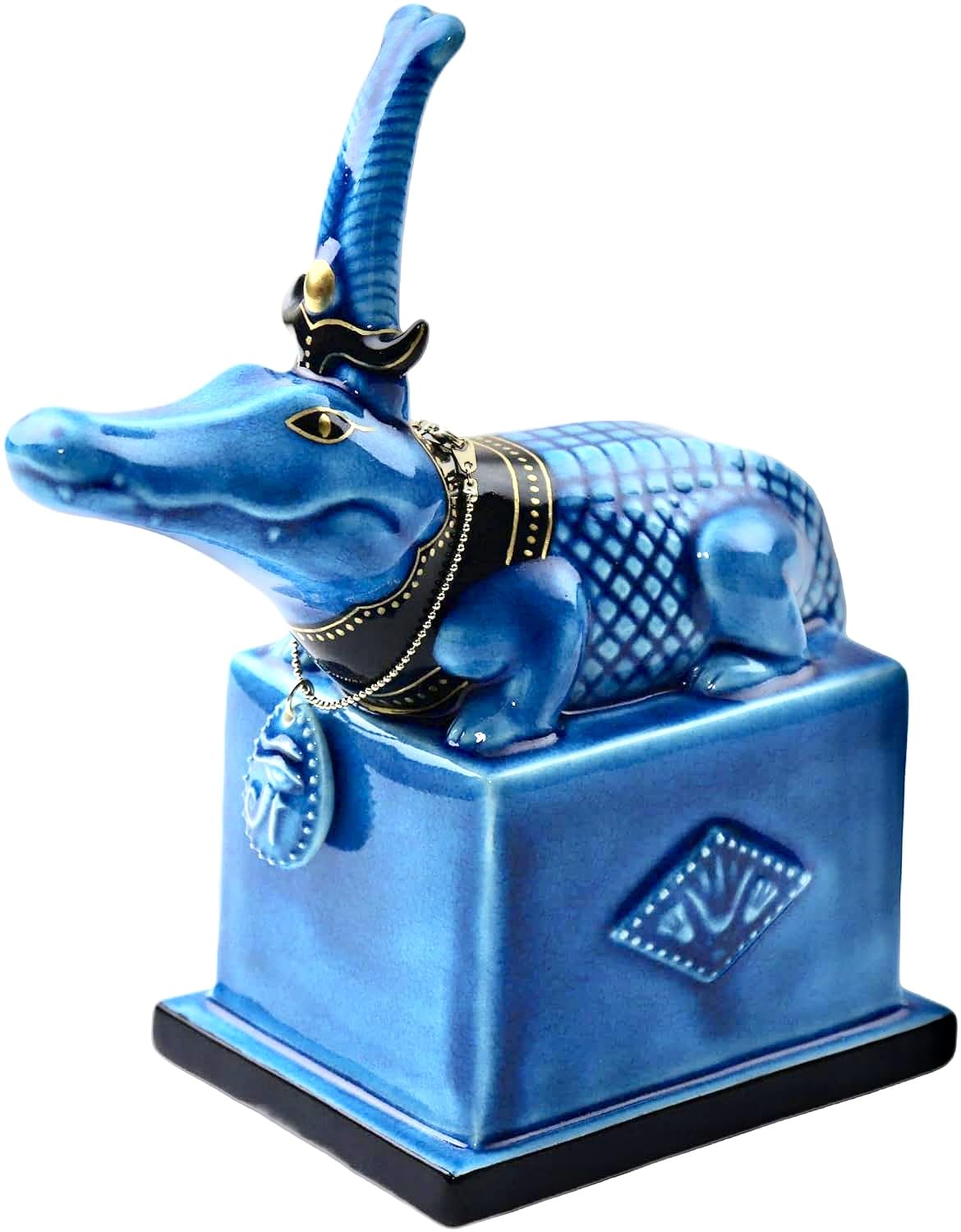 Amazon.co.jp: 美濃焼 青釉オーナメント セベク（ワニ）古代エジプトの