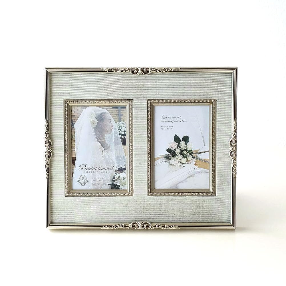 Amazon.co.jp: 写真立て 壁掛け 2面 2枚 アンティーク おしゃれ