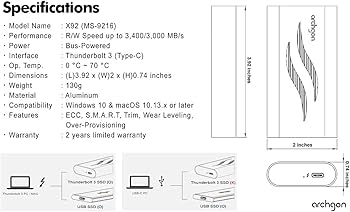 Amazon | Archgon Thunderbolt 3 2TB 外付け M.2 NVMe PCIe Gen3×4 SSD
