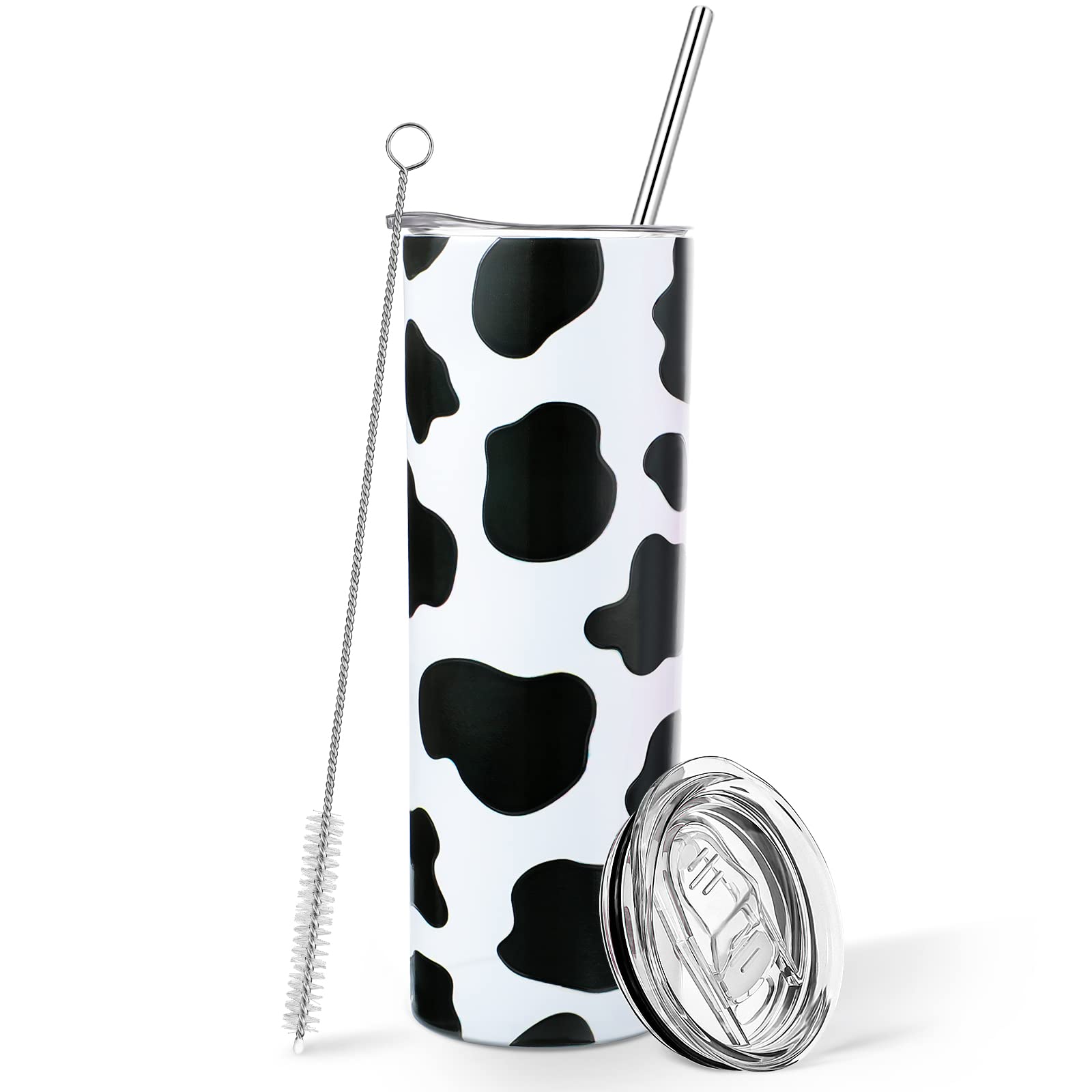 Amazon.com | Honeydak 20 oz Cow Print Tumbler with Lid and Straw