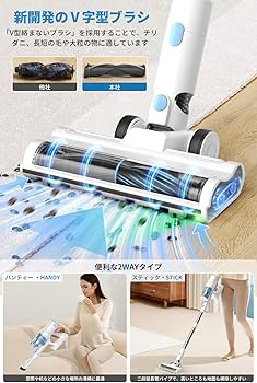 Amazon | Hearten 掃除機 コードレス【60KPA超強力吸引・自立式設計