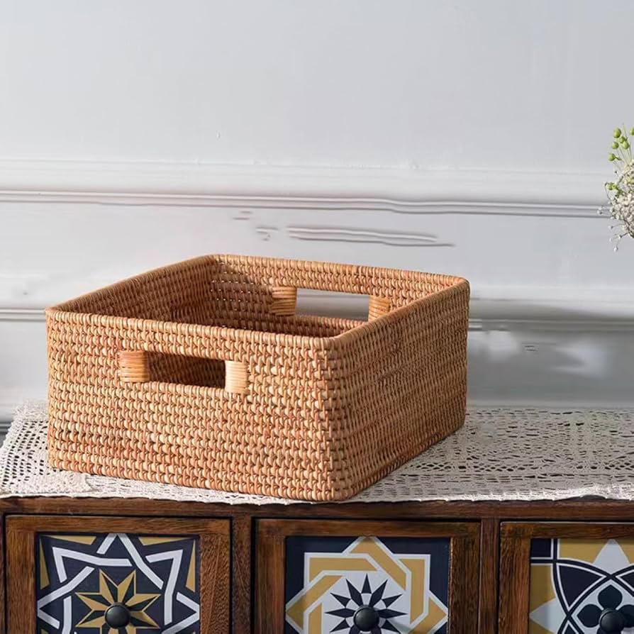 Amazon.co.jp: MJKQ9 収納かご ラタン製 大容量 収納バスケット 収納