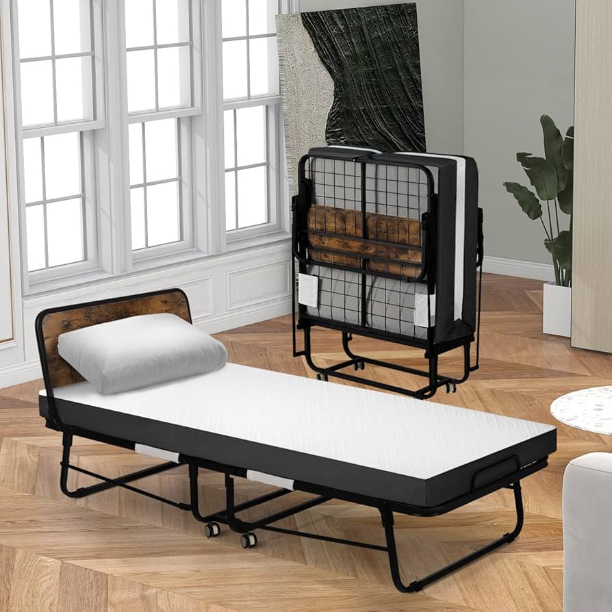 Amazon.com: FUNKOCO Folding Bed with Mattress for Adults, Portable