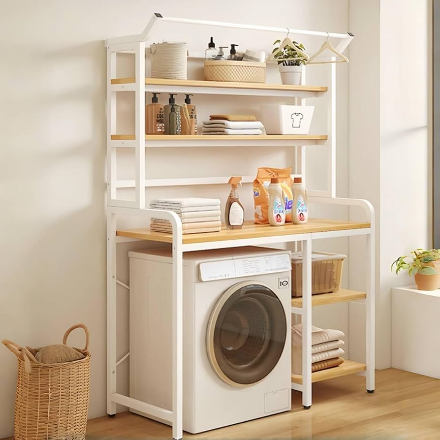 Amazon｜乾燥機 ラック 洗濯機の上 ランドリー 収納棚 縦型 ハンガー