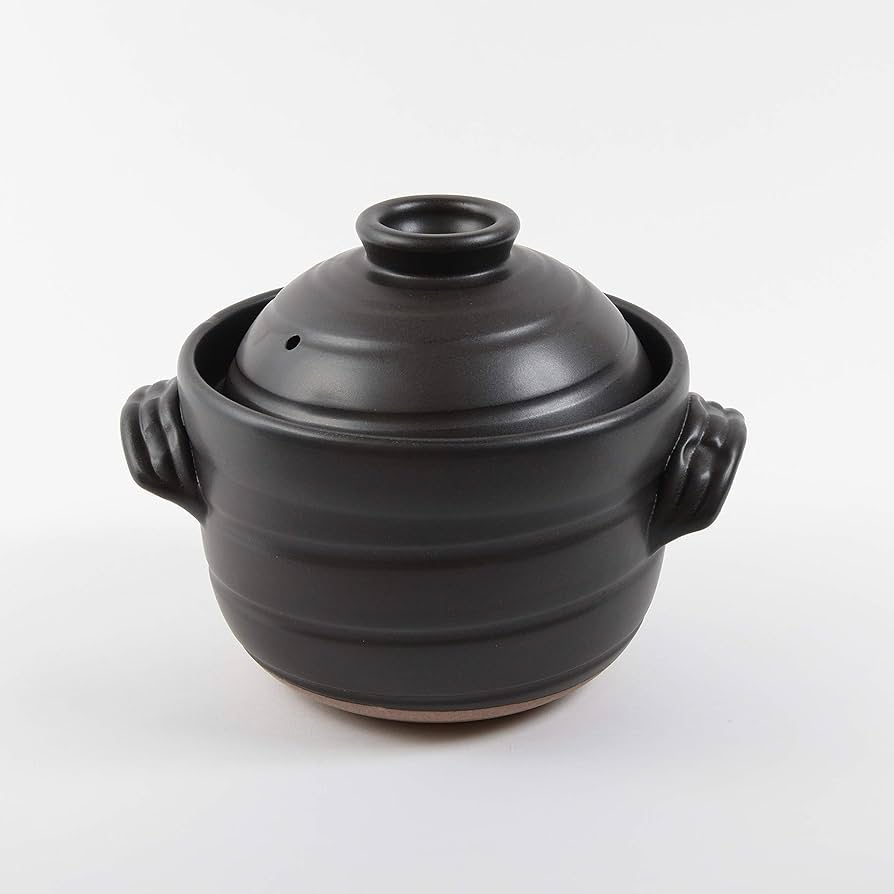 Amazon｜華月 大黒ごはん鍋 3合炊き 萬古焼｜ご飯鍋・文化鍋