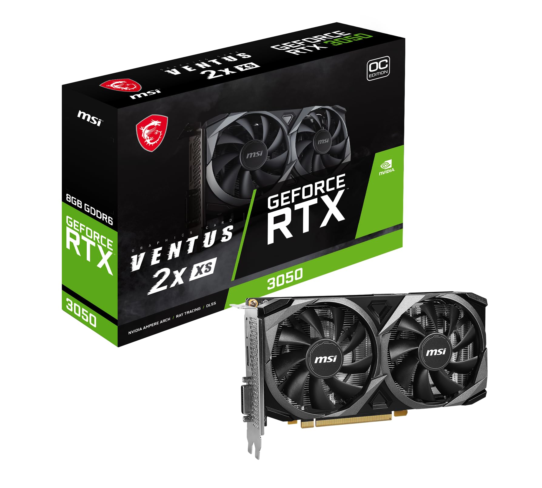 Amazon | MSI GeForce RTX 3050 VENTUS 2X XS 8G OC 2スロット/205mm