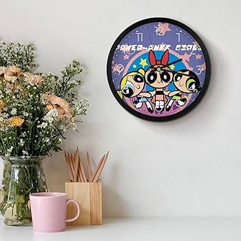 Amazon.co.jp: パワーパフガールズ (1) 掛け時計 おしゃれ 北欧 壁掛け