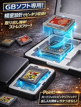 Amazon.co.jp: ゲームボーイ ソフト ケース GB 収納 ストレージ型 8個