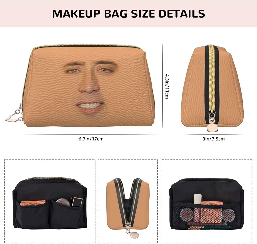 Amazon.co.jp: 化粧ポーチ レザー ニコラス・ケイジ Nicolas Cage