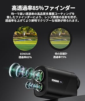 Amazon.co.jp: EENOUR ゴルフレーザー距離計 U800+ ミニ 3点間測定
